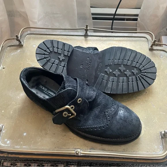 Vintage Dolce & Gabbana Monkstrap Suede Derby Shoes - Picture 2 of 5